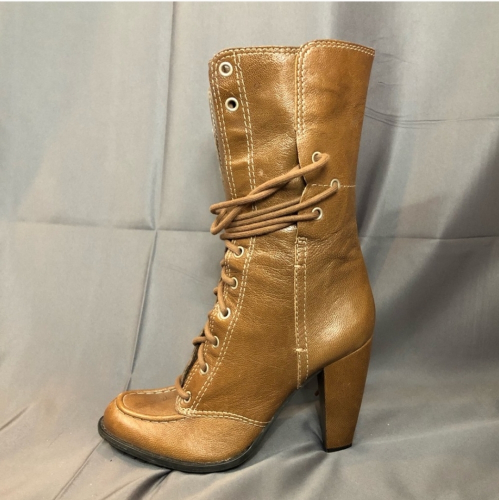 Size 7 Mid Calf Lace up boots 7 For All Man Kind
